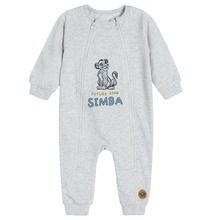 Cool Club, Pijama tip salopeta pentru baieti, gri melange, imprimeu Lion King