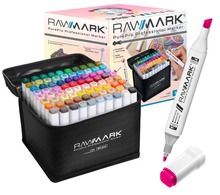 Rawmark, PurePro, set 80 markere duble, cu carcasa, cu cerneala pe baza de alcool, multicolore