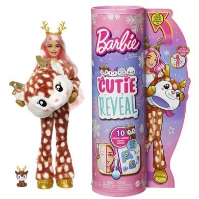 Barbie, Cutie Reveal, Pamant de iarna, papusa cu accesorii, 1 buc.