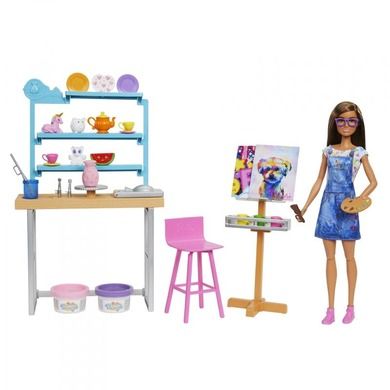 Barbie, Studio de arta Relax & Create, set cu papusa si accesorii