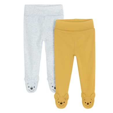 Cool Club, Pantaloni cu botosei pentru baieti, gri, galben, imprimeu Winnie the Pooh, set, 2 buc.