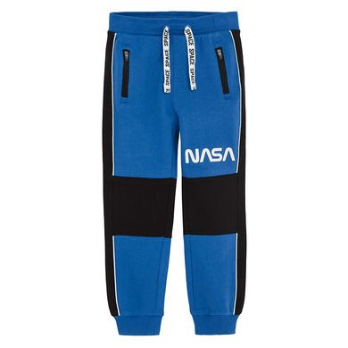 Cool Club, Pantaloni trening pentru baieti, albastru, imprimeu NASA