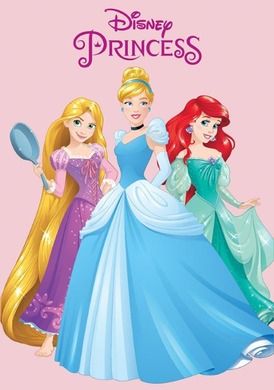 Disney Princess, Ariel, Cinderella & Rapunzel, patura din fleece, 100-140 cm