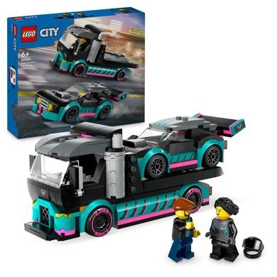 LEGO City, Masina de curse si camion transportator de masini, 60406