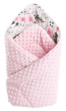 Medi Partners, Flori, paturica - sistem de infasat pentru bebelusi, minky, roz