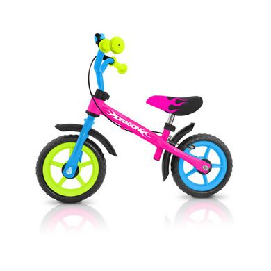Milly Mally, Dragon, bicicleta fara pedale cu frana, Multicolor
