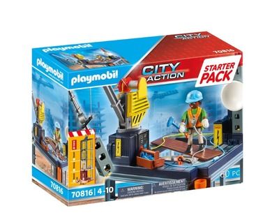 Playmobil, City Action, Starter Pack: santier de constructii, 70816