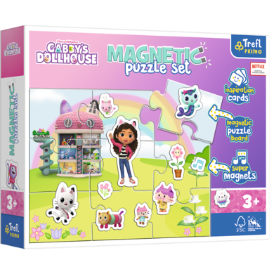 Trefl, Gabby's Dollhouse, puzzle magnetic, 9 piese
