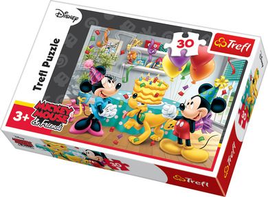 Trefl, Mickey Mouse, Tort de ziua de nastere, puzzle, 30 piese
