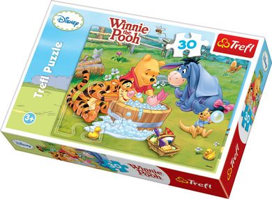 Trefl, Winnie the Pooh, Purcelul face baie, puzzle, 30 piese